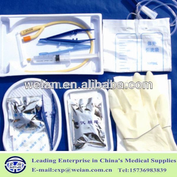 Disposable EO Sterile Silicone Coated Latex Foley Catheter Kit Made in China